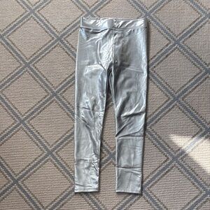 Crewcuts Metallic Silver Kids Leggings NWOT Sz 7